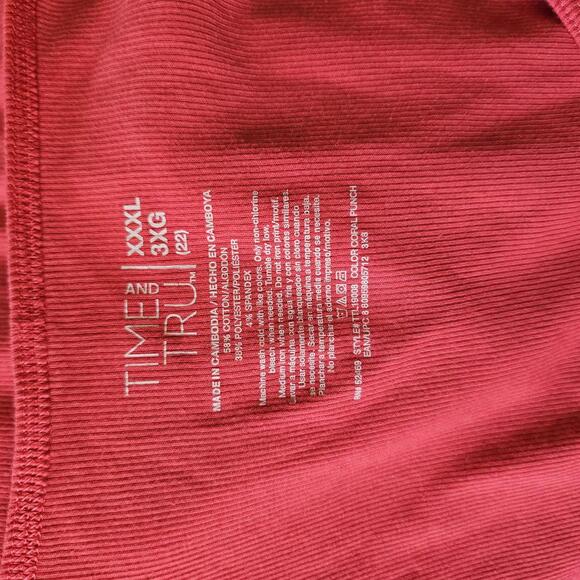 Time and Tru Coral Punch Tank Top XXXL - Picture 2 of 4